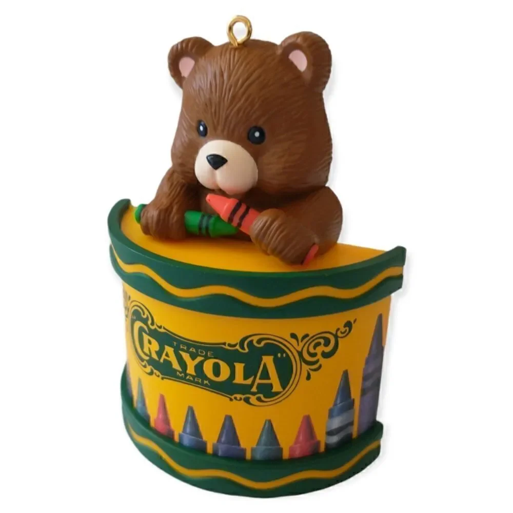 Crayola Ornament Christmas Teddy Bear Crayons Binney Smith Teacher Gift Vtg 1992